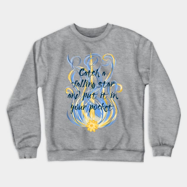 Catch a Falling Star Crewneck Sweatshirt by draloreshimare